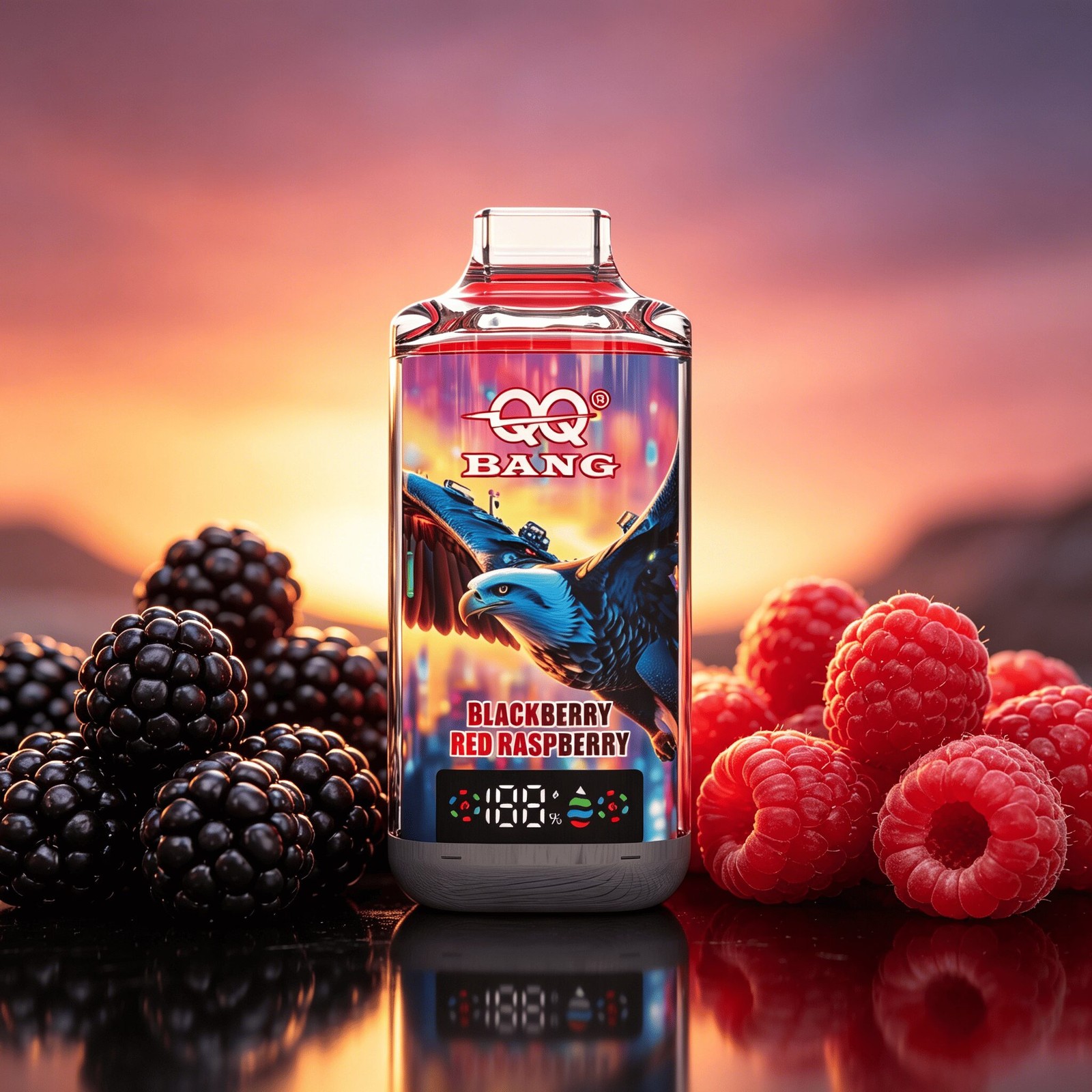 QQ Bang 120K 120000 Disposable Vape|Type-C Rechargeable LED Display in Blackberry Red Raspberry flavor