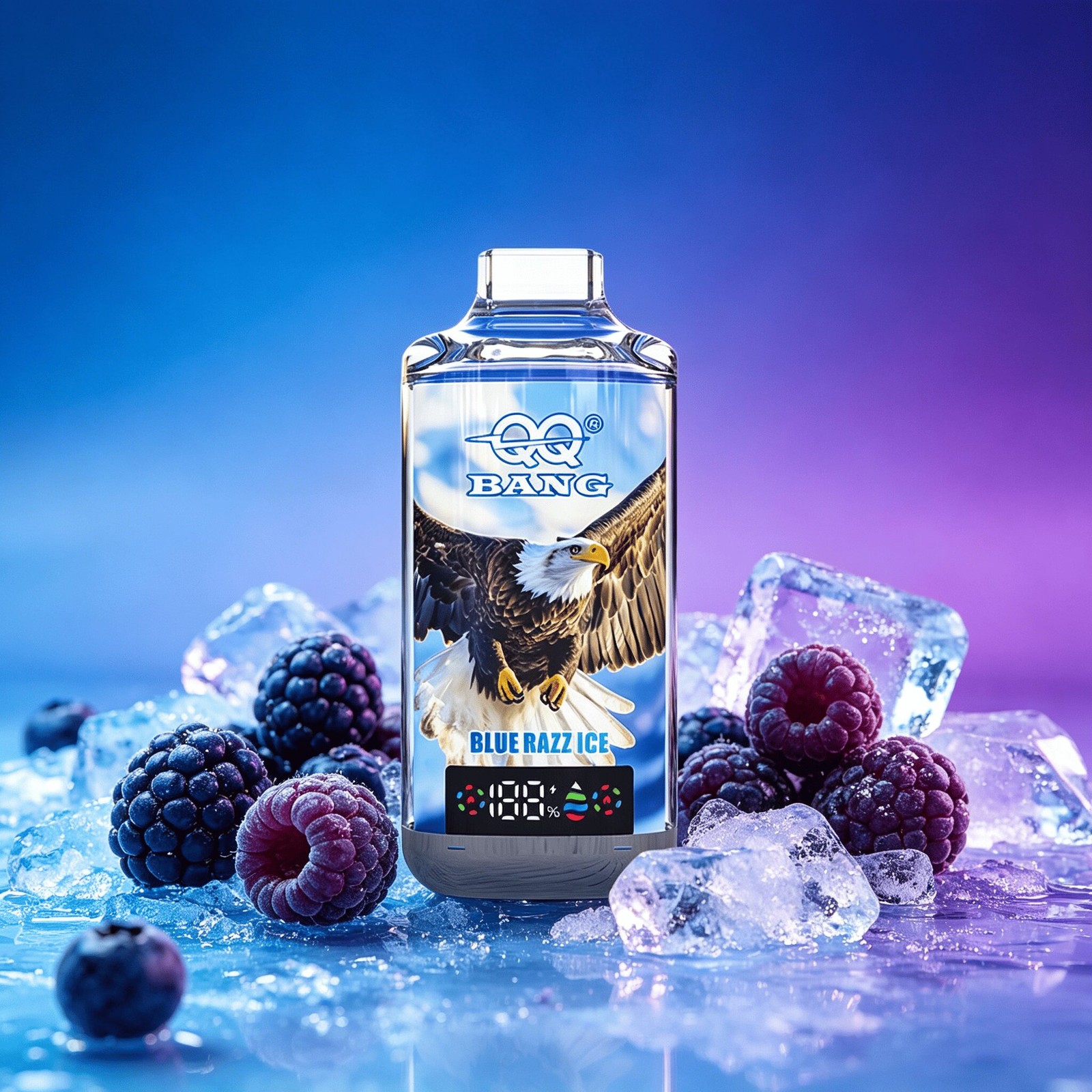 QQ Bang 120K 120000 Disposable Vape|Type-C Rechargeable LED Display in Blue Razz Ice flavor