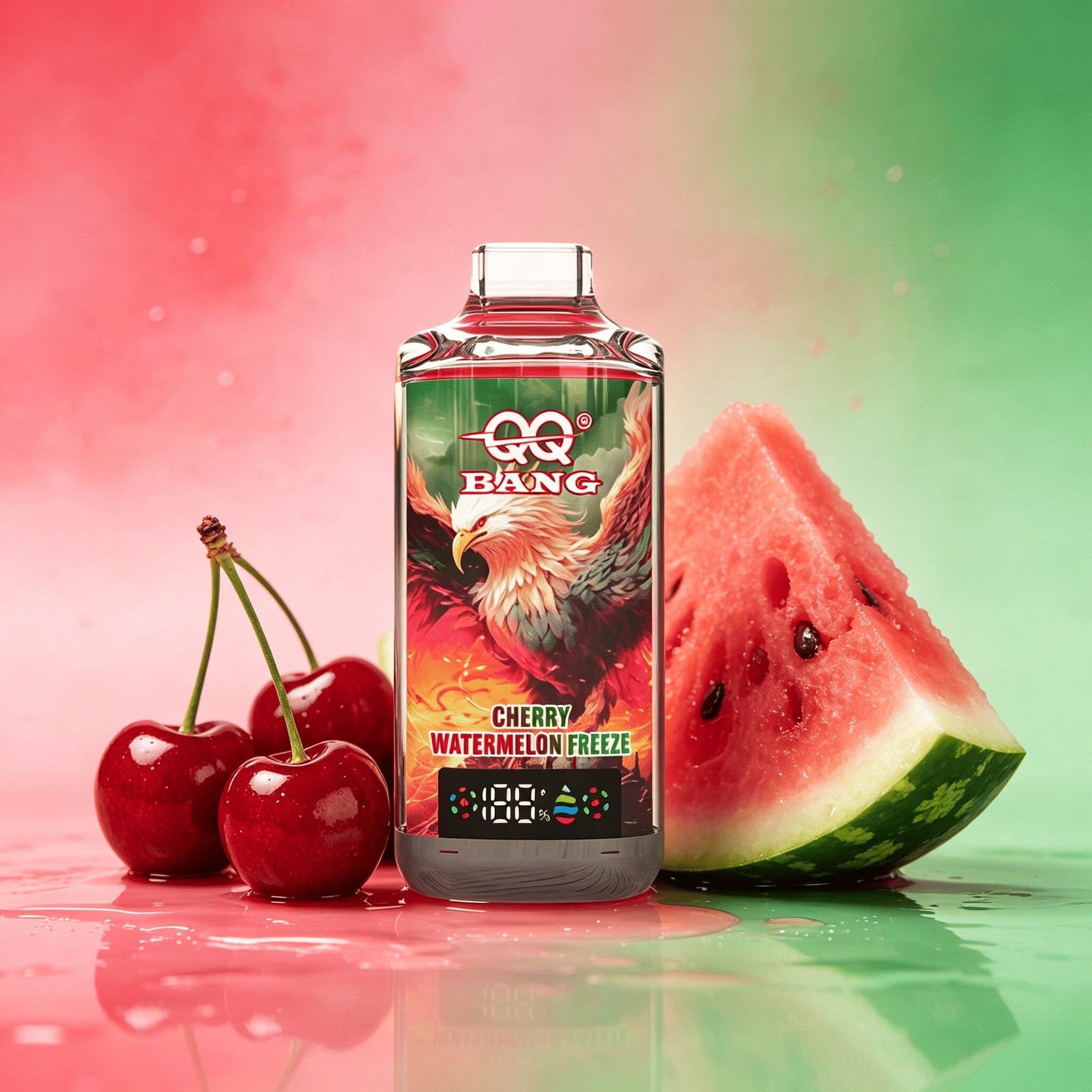 QQ Bang 120K 120000 Disposable Vape|Type-C Rechargeable LED Display in Watermelon Ice flavor