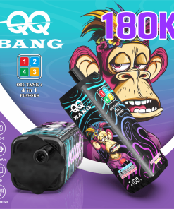 QQ Bang 180000 180K Puffs 4 In 1 Flavors LCD Display Rechargeable Disposable Vape in Blackcurrant / Love 66 / Blueberry Blackberry Strawberry / Strawberry