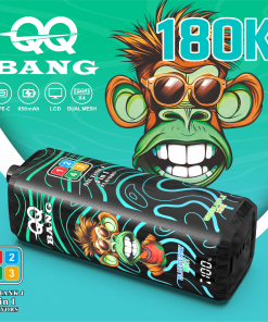 QQ Bang 180000 180K Puffs 4 In 1 Flavors LCD Display Rechargeable Disposable Vape in Pineapple Coconut / Strawberry Ice / Blueberry Mint / Green Apple