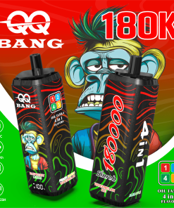 QQ Bang 180000 180K Puffs 4 In 1 Flavors LCD Display Rechargeable Disposable Vape in Watermelon Ice / Aloe Apple / Raspberry Lemon / Peach Mango
