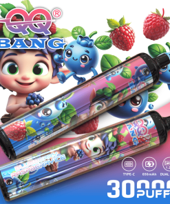 QQ Bang 30000 30K Puffs Disposable Type-C Rechargeable in Blueberry Raspberry Ice flavor