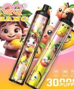 QQ Bang 30000 30K Puffs Disposable Type-C Rechargeable in Mango Peach Ice flavor