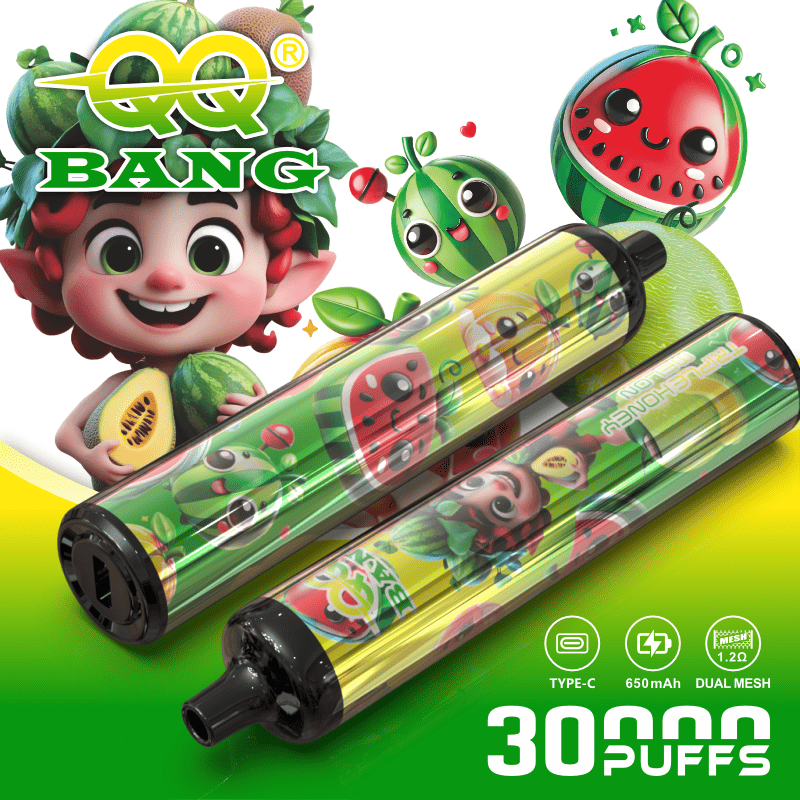 QQ Bang 30000 30K Puffs Disposable Type-C Rechargeable in Triple Honey Melon flavor