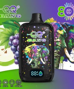QQ Bang 80K Disposable Vape|Type-C Rechargeable LCD Display in Apple Grape flavor