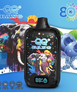QQ Bang 80K Disposable Vape|Type-C Rechargeable LCD Display in Blueberry Ice flavor