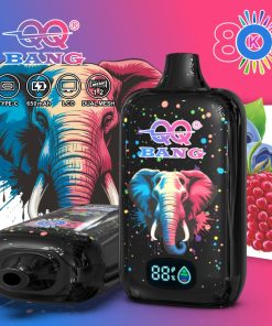 QQ Bang 80K Disposable Vape|Type-C Rechargeable LCD Display in Blueberry Raspberry flavor