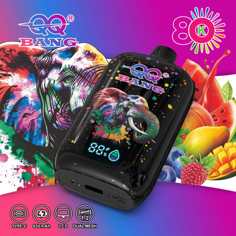 QQ Bang 80K Disposable Vape|Type-C Rechargeable LCD Display in Random Mix flavor