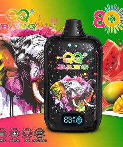 QQ Bang 80K Disposable Vape|Type-C Rechargeable LCD Display in Strawberry Watermelon flavor