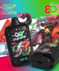 QQ Bang 80K Disposable Vape|Type-C Rechargeable LCD Display in Watermelon Ice flavor