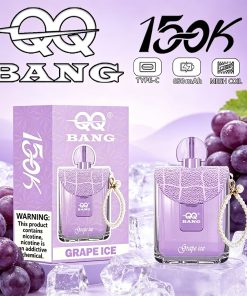QQ Bang 150K Disposable Vape|Type-C Rechargeable Portable in Grape Ice flavor