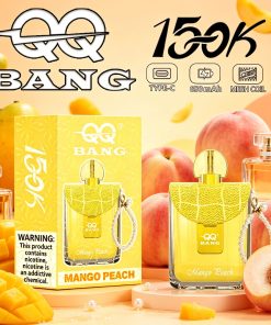 QQ Bang 150K Disposable Vape|Type-C Rechargeable Portable in Mango Peach flavor
