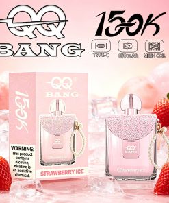 QQ Bang 150K Disposable Vape|Type-C Rechargeable Portable in Strawberry Ice flavor