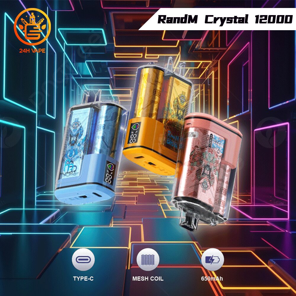 RandM Crystal 12000 Puffs Hot Seller LED Display Disposable Vape