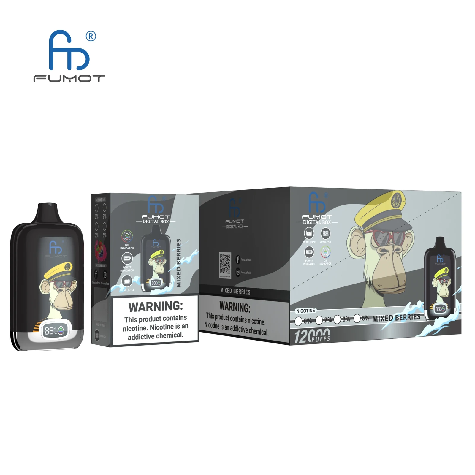 RandM Digital Box 12000 Puffs Hot Seller LED Display Disposable Vape in Randm Digital Box 12000 flavor