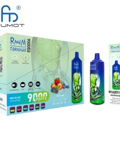 RandM Tornado 9000 9k Puffs Pro LED Display Disposable Vape Fumot in Tornado 9000 flavor