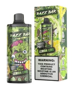 Razz Bar 30000 30K Puffs Disposable Vape | Long Lasting Rechargeable Vape with Adjustable Airflow in razz bar 30000 30k lemon lime flavor