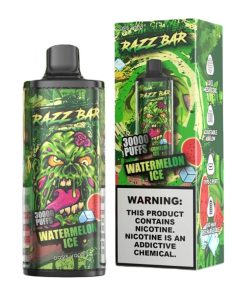Razz Bar 30000 30K Puffs Disposable Vape | Long Lasting Rechargeable Vape with Adjustable Airflow in razz bar 30000 30k watermelon ice flavor