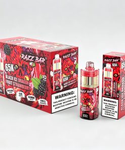Razz Bar 65000 65K+ Puffs Disposable Vape | High Capacity Rechargeable Vape with Adjustable Airflow in Black Ice Dragon Fruit Strawberry flavor