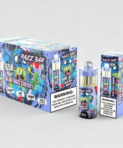 Razz Bar 65000 65K+ Puffs Disposable Vape | High Capacity Rechargeable Vape with Adjustable Airflow in Blue Razz Cherry flavor