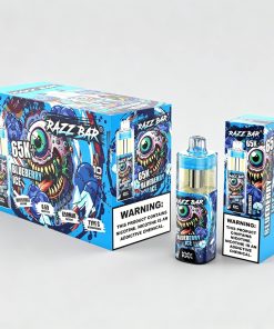 Razz Bar 65000 65K+ Puffs Disposable Vape | High Capacity Rechargeable Vape with Adjustable Airflow in Blueberry Ice flavor