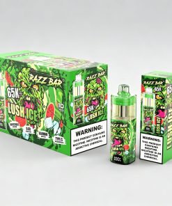 Razz Bar 65000 65K+ Puffs Disposable Vape | High Capacity Rechargeable Vape with Adjustable Airflow in Lush Ice flavor