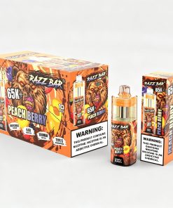 Razz Bar 65000 65K+ Puffs Disposable Vape | High Capacity Rechargeable Vape with Adjustable Airflow in Peach Berry flavor