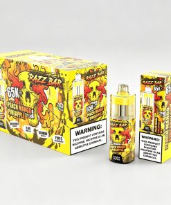 Razz Bar 65000 65K+ Puffs Disposable Vape | High Capacity Rechargeable Vape with Adjustable Airflow in Peach Mango Pineapple flavor
