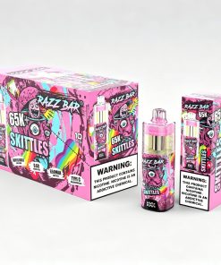 Razz Bar 65000 65K+ Puffs Disposable Vape | High Capacity Rechargeable Vape with Adjustable Airflow in Skittles flavor