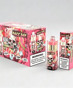 Razz Bar 65000 65K+ Puffs Disposable Vape | High Capacity Rechargeable Vape with Adjustable Airflow in Strawberry Ice flavor