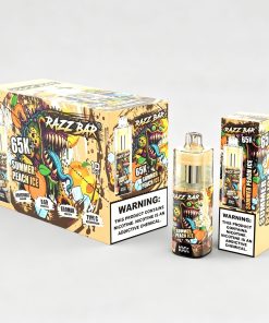 Razz Bar 65000 65K+ Puffs Disposable Vape | High Capacity Rechargeable Vape with Adjustable Airflow in Summer Peach Ice flavor