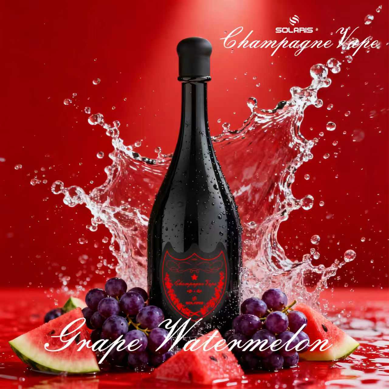 Solaris Champagne 30000 30K Puffs 2% Rechargeable LED Light Disposable Vape in solaris champagne 30000 30k grape watermelon flavor