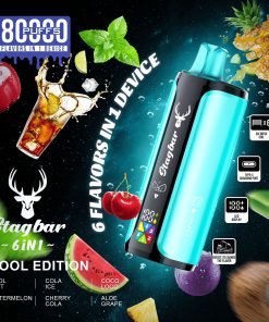 Stag Bar 6in1 180000 180K Puffs Rechargeable LED Display Disposable Vape EU Warehouse product detail image