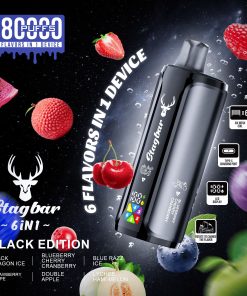 Stag Bar 6in1 180000 180K Puffs Rechargeable LED Display Disposable Vape EU Warehouse in eu stag bar 6in1 180000 180k black edition flavor