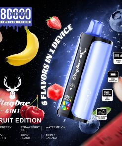 Stag Bar 6in1 180000 180K Puffs Rechargeable LED Display Disposable Vape EU Warehouse in eu stag bar 6in1 180000 180k fruit edition flavor