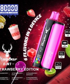 Stag Bar 6in1 180000 180K Puffs Rechargeable LED Display Disposable Vape EU Warehouse in eu stag bar 6in1 180000 180k strawberry edition flavor