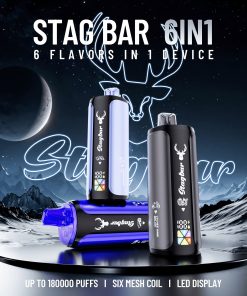 Stag Bar 6in1 180000 180K Puffs Rechargeable LED Display Disposable Vape EU Warehouse product image