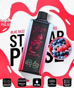 Stag Bar Pulse 35000 35K Puffs Full LED Display Disposable Vape EU Warehouse in Blue Razz Ice flavor