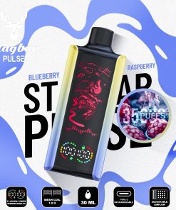 Stag Bar Pulse 35000 35K Puffs Full LED Display Disposable Vape EU Warehouse in Blueberry Raspberry flavor