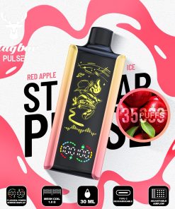Stag Bar Pulse 35000 35K Puffs Full LED Display Disposable Vape EU Warehouse in Red Apple Ice flavor