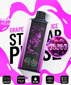 Stag Bar Pulse 35000 35K Puffs Full LED Display Disposable Vape EU Warehouse in stag bar pulse 35k grape ice flavor