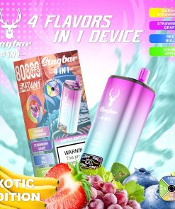 Stag Bar 4in1 80000 80K Puffs Rechargeable LCD Display Disposable Vape EU Warehouse in Banana Strawberry & Strawberry Grape & Red Bull & Double Apple