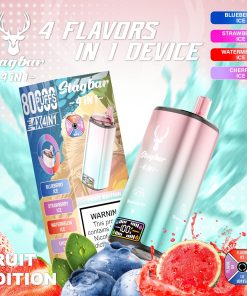 Stag Bar 4in1 80000 80K Puffs Rechargeable LCD Display Disposable Vape EU Warehouse in Blueberry Ice & Strawberry Ice & Watermelon Ice & Cherry Ice flavor