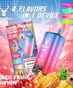 Stag Bar 4in1 80000 80K Puffs Rechargeable LCD Display Disposable Vape EU Warehouse in Lemon Lime& Strawberry Kiwi& Mint lce& Dragon Fruit Banana Cherry