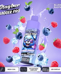 Stagbar Jagger Pro 40000 40K Puffs Adjustable Airflow & LED Display Rechargeable Disposable Vape in Blueberry Raspberry flavor
