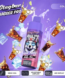 Stagbar Jagger Pro 40000 40K Puffs Adjustable Airflow & LED Display Rechargeable Disposable Vape in Cola Ice flavor
