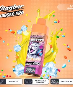 Stagbar Jagger Pro 40000 40K Puffs Adjustable Airflow & LED Display Rechargeable Disposable Vape in Gummy Candy flavor