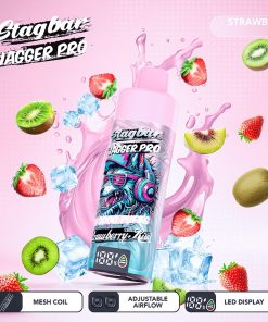 Stagbar Jagger Pro 40000 40K Puffs Adjustable Airflow & LED Display Rechargeable Disposable Vape in Strawberry Kiwi flavor
