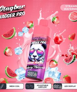Stagbar Jagger Pro 40000 40K Puffs Adjustable Airflow & LED Display Rechargeable Disposable Vape in Strawberry Watermelon flavor